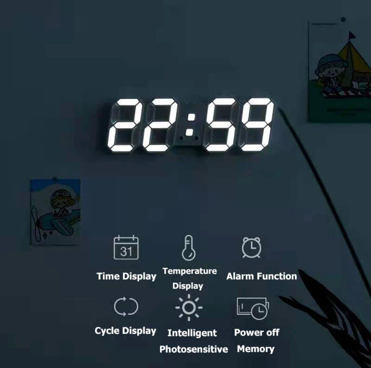 Acrylic Digital LED Display Number Clock Works on Electricity Table Wall Hanging Alarm Clock | Digital Alarm Clock Table Office Clock (multicolor) Acrylic Digital LED Display Number Clock Works on Electricity Table Wall Hanging Alarm Clock | Digital Alarm Clock Table Office Clock (multicolor)
